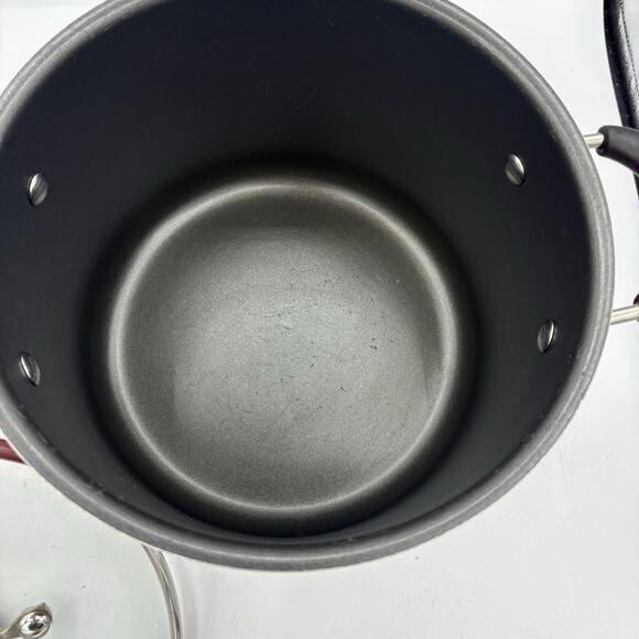 Cuisinart Stockpot 6 Quart Red 5566-22R with Glass Lid Cover Non-Stick - Picture 12 of 13